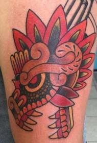 Modello di tatuaggio del drago diabolico colorato vecchia scuola spalla