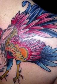 patrón de tatuaje de gallo gracioso color de hombro