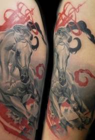 рамена реалистичан узорак од тетоважа коња Пентиум