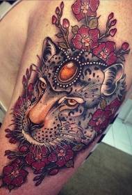 naujo stiliaus spalvotų pečių papuošalų leopardo tatuiruotės paveikslėlis