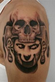 axel mänsklig skalle och sten tatuering mönster