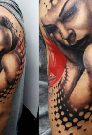 incredible color temptation woman tattoo pattern