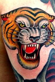 Кол Азия стили тигр тату үлгү кыйкырып Multicolored