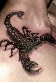 vállak nagyon reális és reális színű nagy skorpió tetoválás mintával