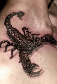 spalle molto realistiche e realistiche di colore del modello del tatuaggio grande scorpione