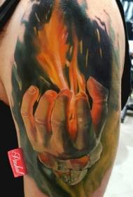 model realitet tatuazhe dore për djegie me ngjyra