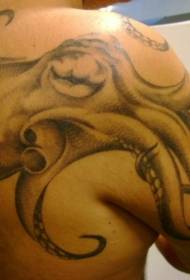 male shoulder color octopus tattoo picture