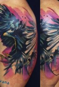 цвят на рамото рамо летяща врана татуировка модел
