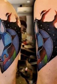 rameno staromódní styl barevný kůň s prostor tetování