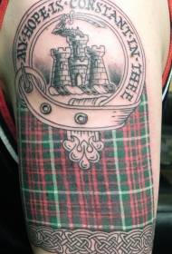 kolor ramion szkocki zamek Wzór tatuażu