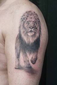 ramena smeđa realistična slika tetovaža lava
