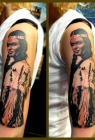 Armkleur Indiase vrouw portret tattoo patroon