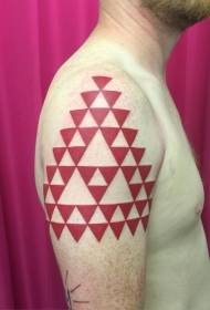 immagine del tatuaggio con logo rosso unico sulla spalla
