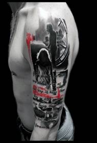 Tatuaggio TV a colori in stile software di elaborazione delle immagini PS