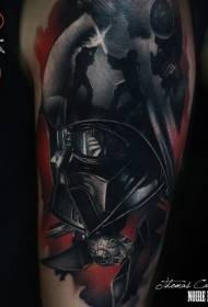 Illustrator stíl lit Darth Vader hjálm húðflúr mynstur