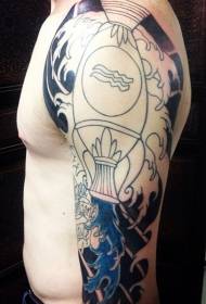 Tema di tatuu di simbulu di bracciu d'acquariu masculinu