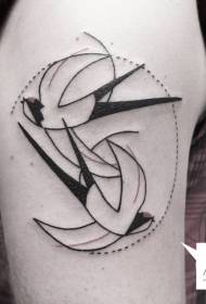 modello tatuaggio spalla semplice uccello nero