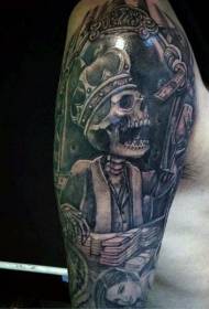 váll barna reális koponya koponya korona tetoválás kép