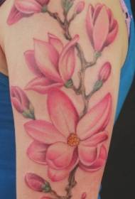 kvinnelige vakre fargede blomster tatoveringsmønster