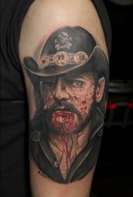 spalla Nuovo modello tradizionale del tatuaggio del ritratto del cowboy dello zombie di colore