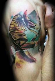 shoulder color ຮູບປັ້ນອີຢິບທີ່ມີຮູບແບບ tattoo pyramid