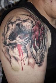 плечовий колір ескіз вітер та людське серце татуювання малюнок