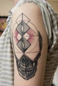 Skulderfärg mystiska geometriska tatuering mönster