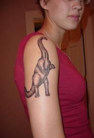 modello tatuaggio spalla dinosauro marrone nero