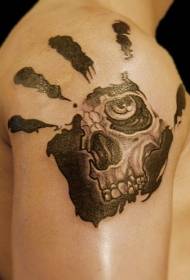 Schulter schwarz grau Palm Print Tattoo-Muster