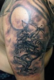 плече коричневий Стрілець місяць татуювання візерунок