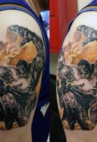 hombro color foto real negro tatuaje patrón