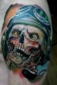 Schulterfaarf Zombie Pilot Tattoo Muster