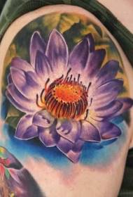 omuz rengi çiçek lotus dövme deseni