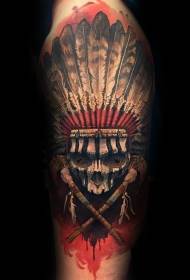 nije skoallestyl kleur tribal skull tattoo patroan