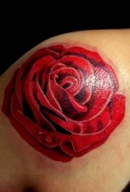 цвят на раменете обикновен обикновен модел на татуировка с голяма роза
