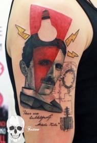 PS Beeldverwerkingsagteware Stylkleur Nikola Tesla tattoo