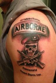 ubu aja agha US Army skull logo tattoo ụkpụrụ