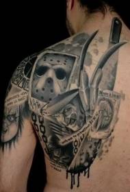 axel-realistisk skräckfilm hjälte porträtt tatuering