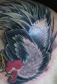 Immagine del tatuaggio del gallo danzante di colore della spalla