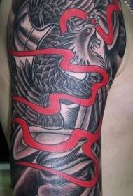 Ọkunrin tatuu dudu phoenix tatuu ilana
