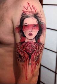 olkapää uuden genren väri japanilainen nainen verinen tatuointi