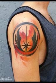 pittura ad acquerello spalla simbolo Jedi tatuaggio immagine