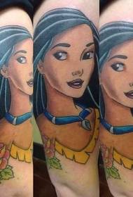 boja nogu indijska žena portret tetovaža uzorak