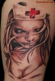 ramena smeđa seksi sestra portret tetovaža uzorak