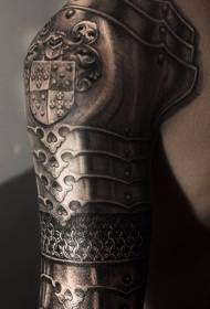 Средњовековни узорак тетоваже оклопа од природне реалне боје