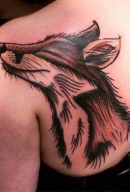 Плече незвичайної кольорової посмішкою татуювання лисиця