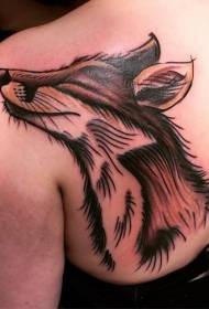 Modello di tatuaggio volpe sorriso insolito spalla colorato