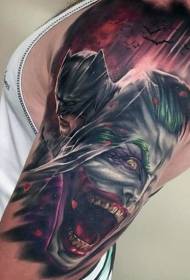 spalla tatuaggio Batman clown di colore stile new school