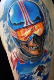 ramena barva grozljivo vzorec tatoo smučanje