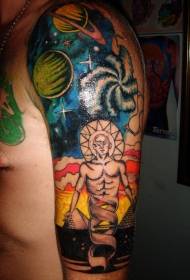 axel färg fantasy utrymme främmande tatuering mönster